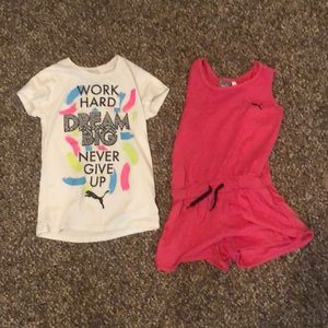 Two girls puma pieces, one t-shirt and active wear